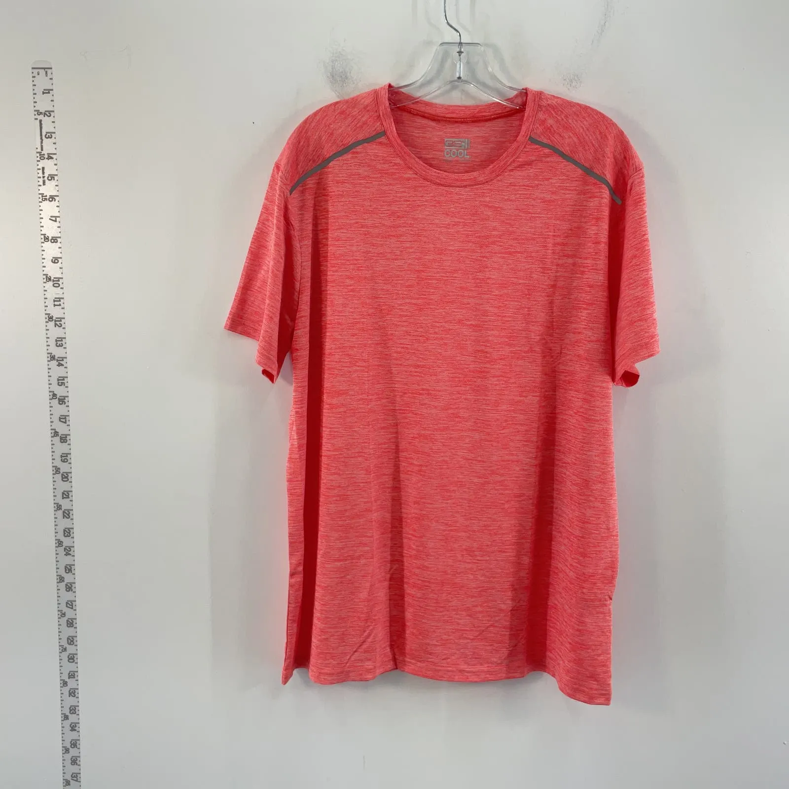 32 Degrees Women's Marled Red Polyester Casual Short Sleeve Activewear Top L