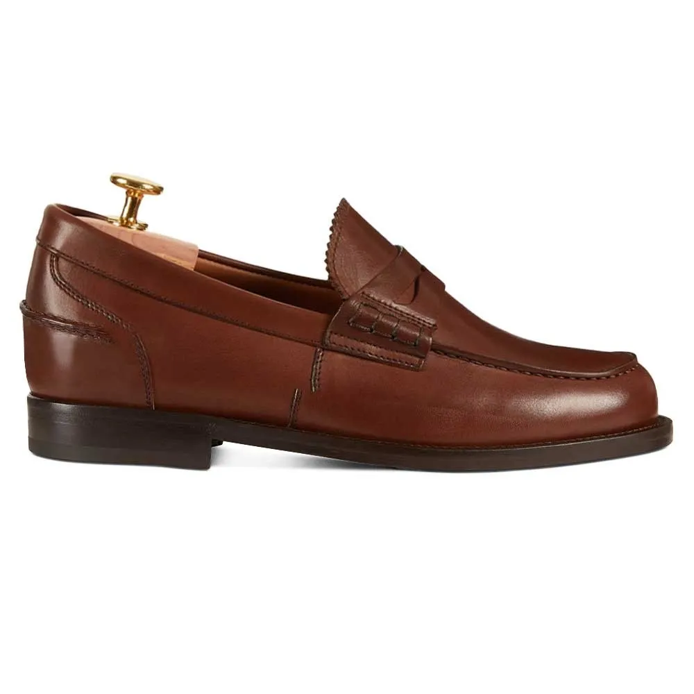 6 CM / 2.36 Inches CMR CHAMARIPA Handcrafted Leather Elevator Loafers - with Stylish Custom-Made Brown Casual Shoes