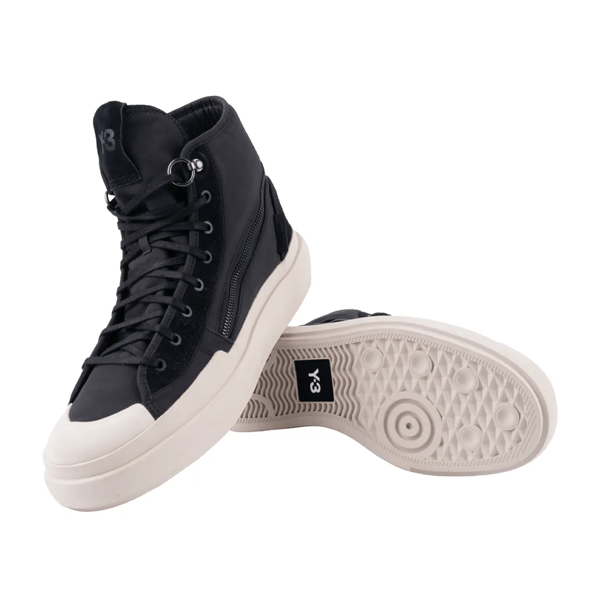 Adidas Y3 Ajatu Court High-Top Sneakers Fabric Black Colour For Men