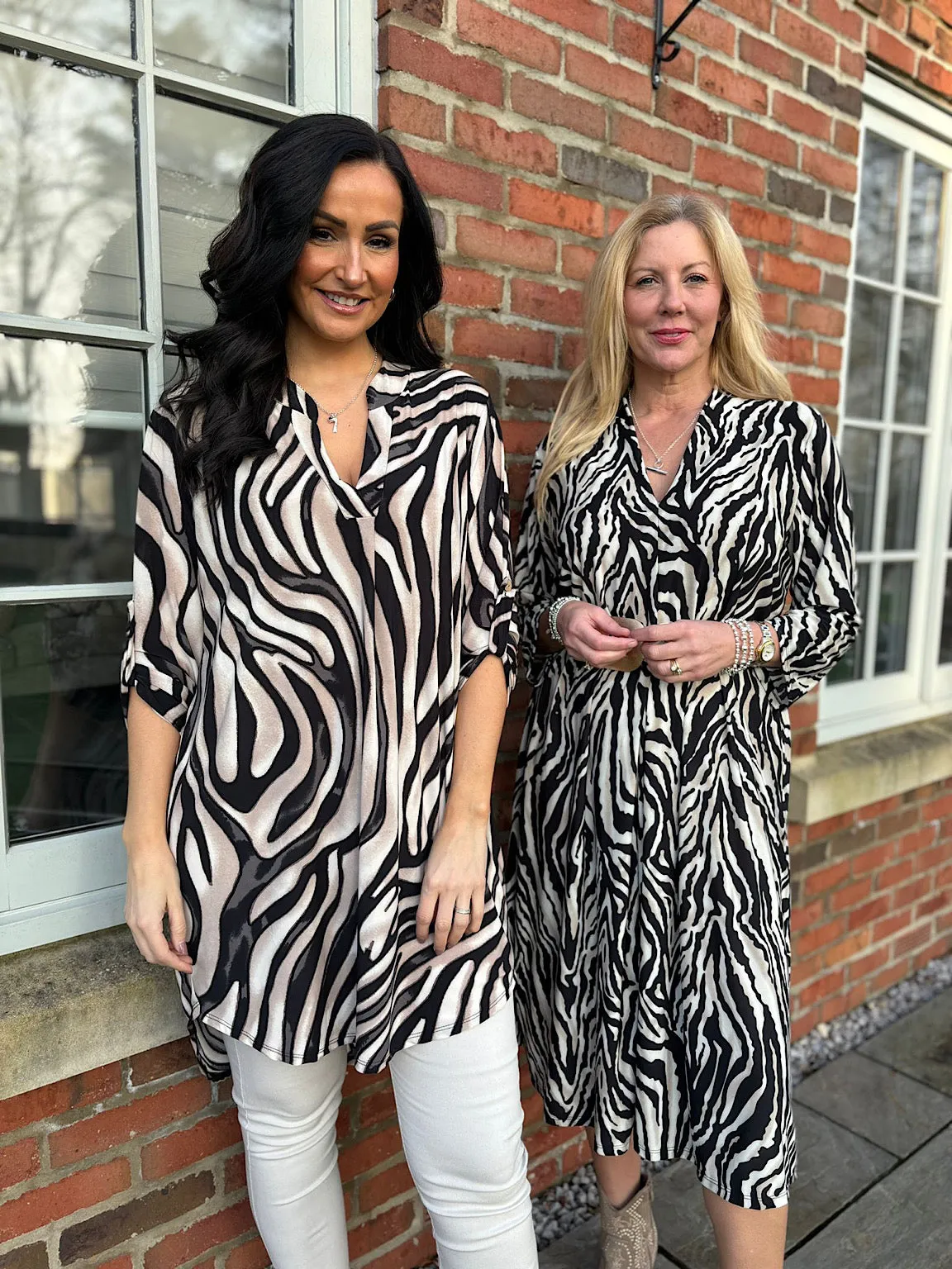 Black Animal Design Tunic Gloria