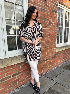 Black Animal Design Tunic Gloria