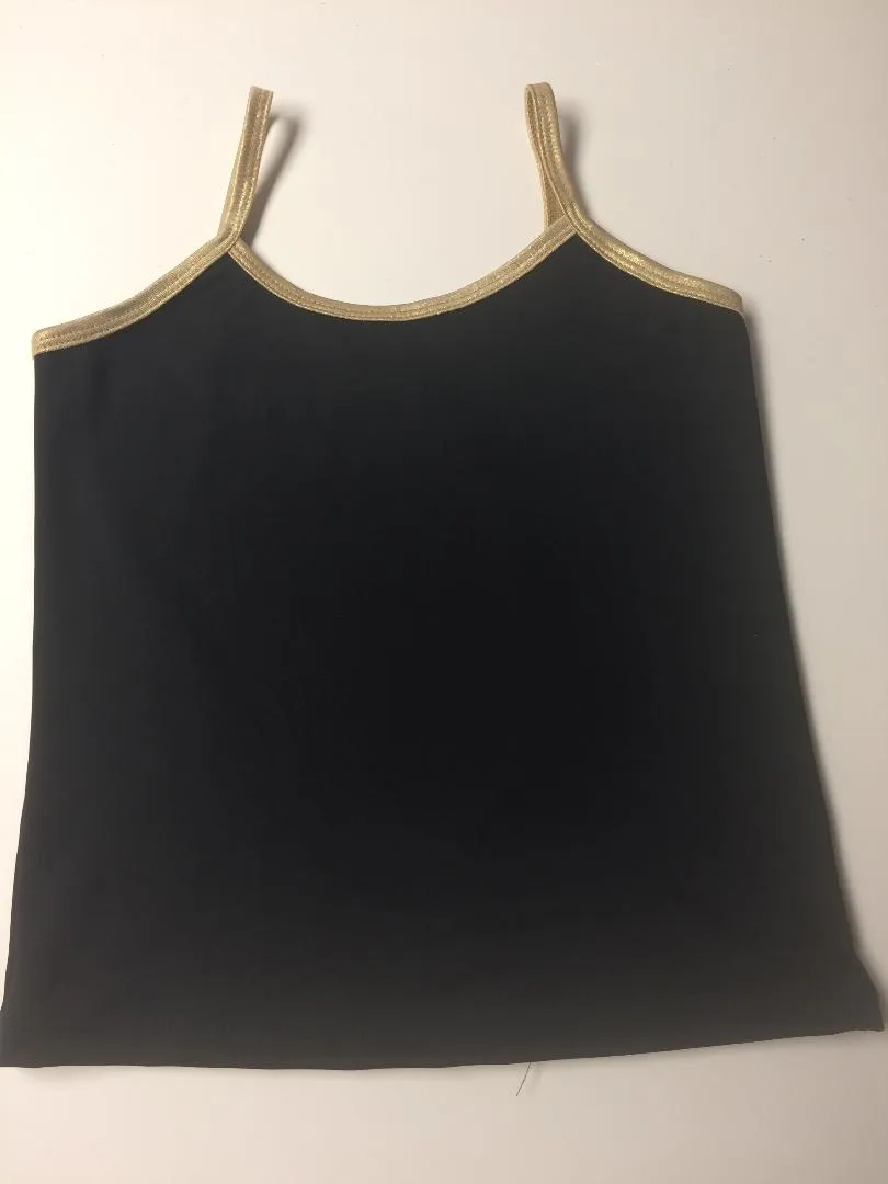 BLACK/ GOLD STRAPPY TANK TOP