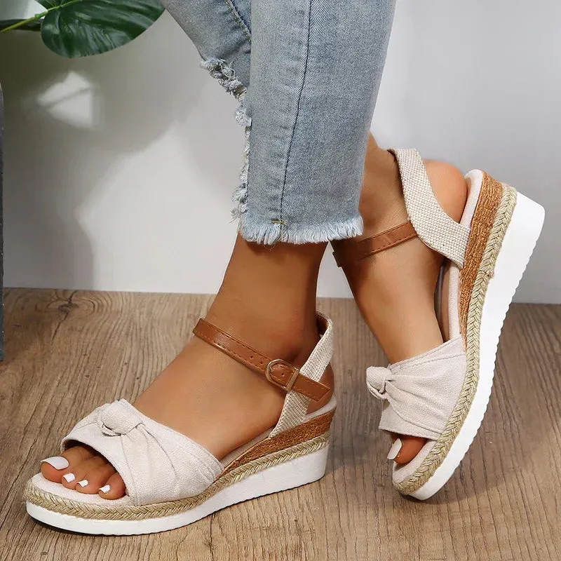 Casual Open Toe Wedges Comfortable Ankle Strap