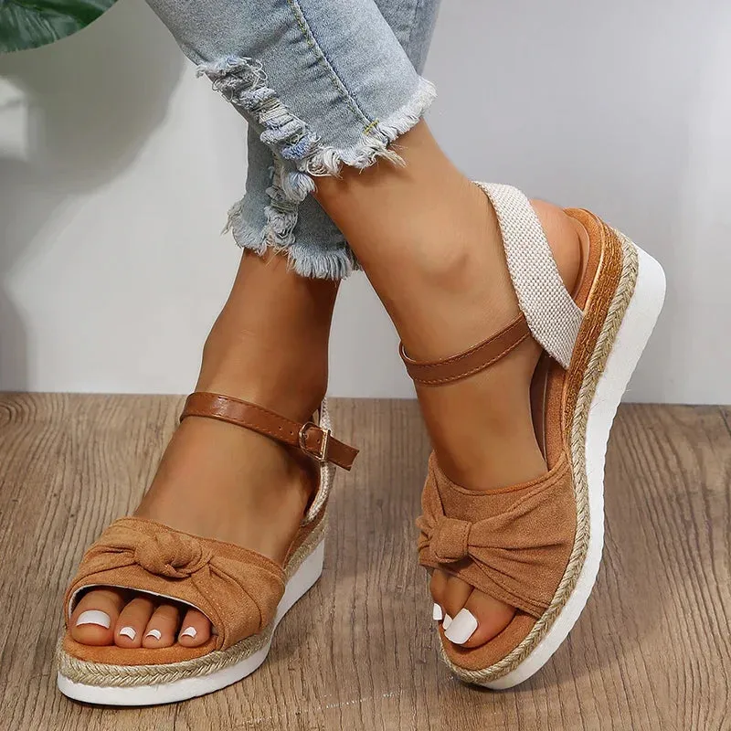 Casual Open Toe Wedges Comfortable Ankle Strap