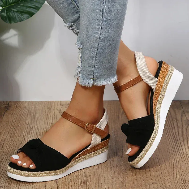 Casual Open Toe Wedges Comfortable Ankle Strap