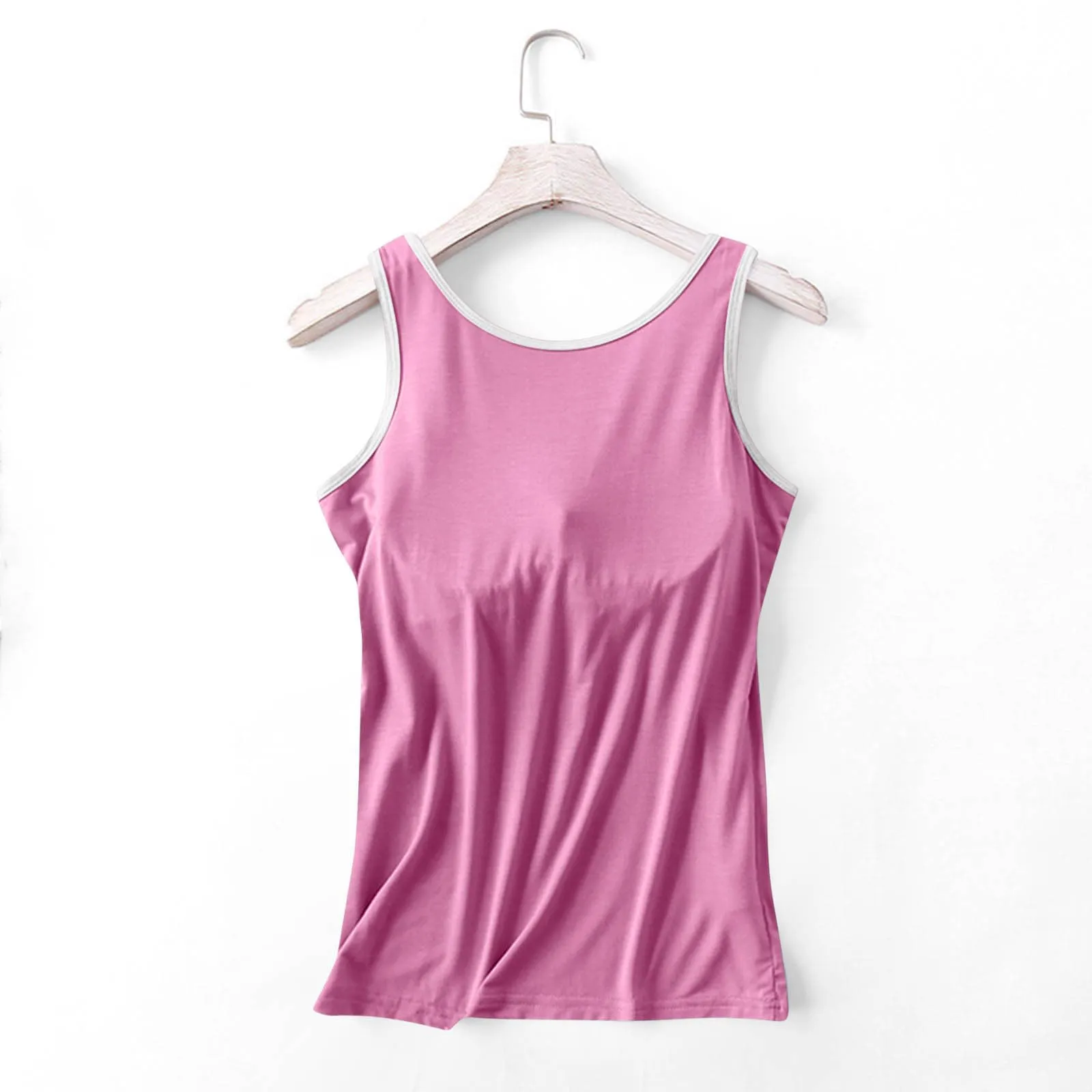 Clearance Deals Today Deals Prime, Shelf Bra Camisole, Built in Bra Tank Tops for Women 2024 Summer Casual Adjustable Spaghetti Strap Camisole Cotton Padded Workout Tops