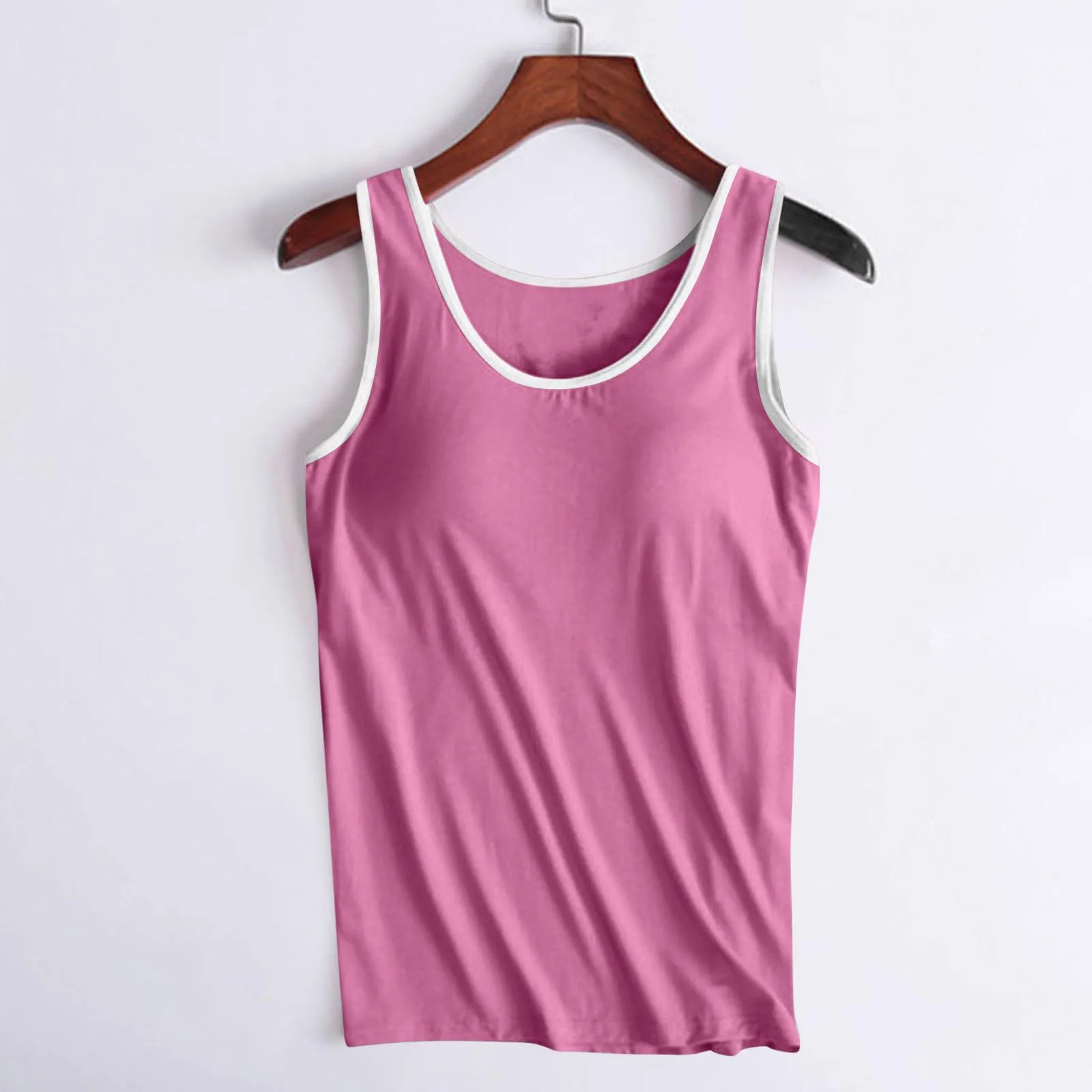 Clearance Deals Today Deals Prime, Shelf Bra Camisole, Built in Bra Tank Tops for Women 2024 Summer Casual Adjustable Spaghetti Strap Camisole Cotton Padded Workout Tops