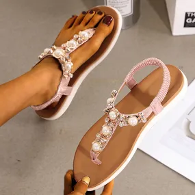 Comelyy Comfortable Pearl On Cloud Sandals