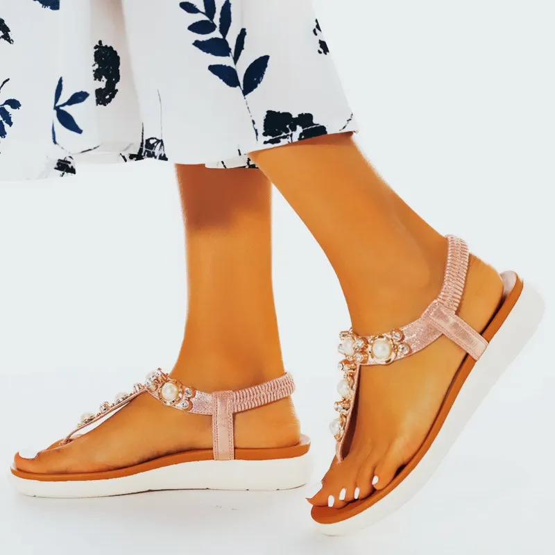 Comelyy Comfortable Pearl On Cloud Sandals