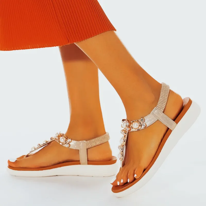 Comelyy Comfortable Pearl On Cloud Sandals