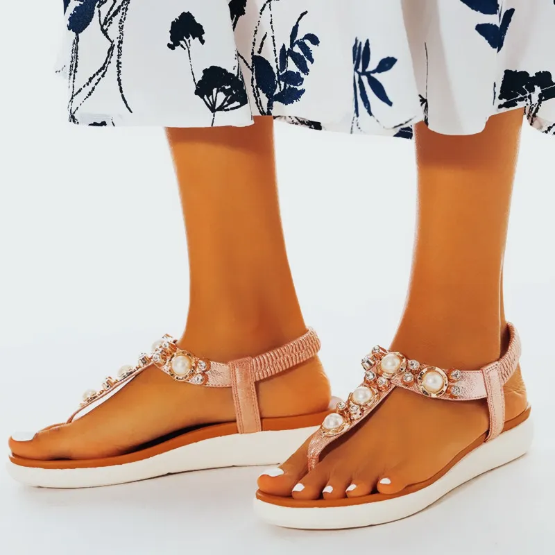 Comelyy Comfortable Pearl On Cloud Sandals