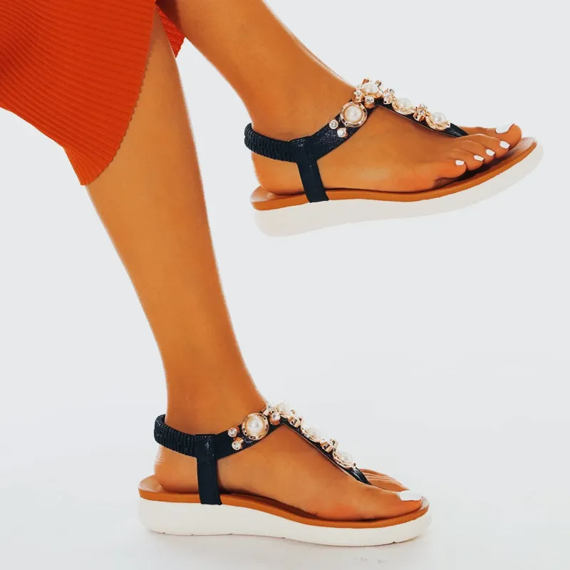 Comelyy Comfortable Pearl On Cloud Sandals