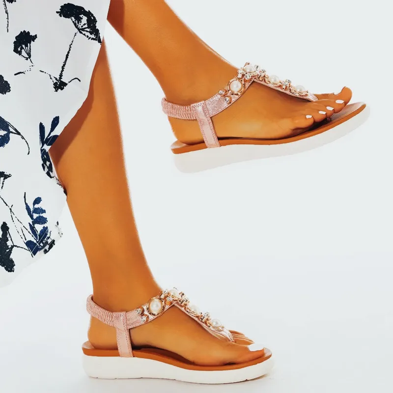 Comelyy Comfortable Pearl On Cloud Sandals