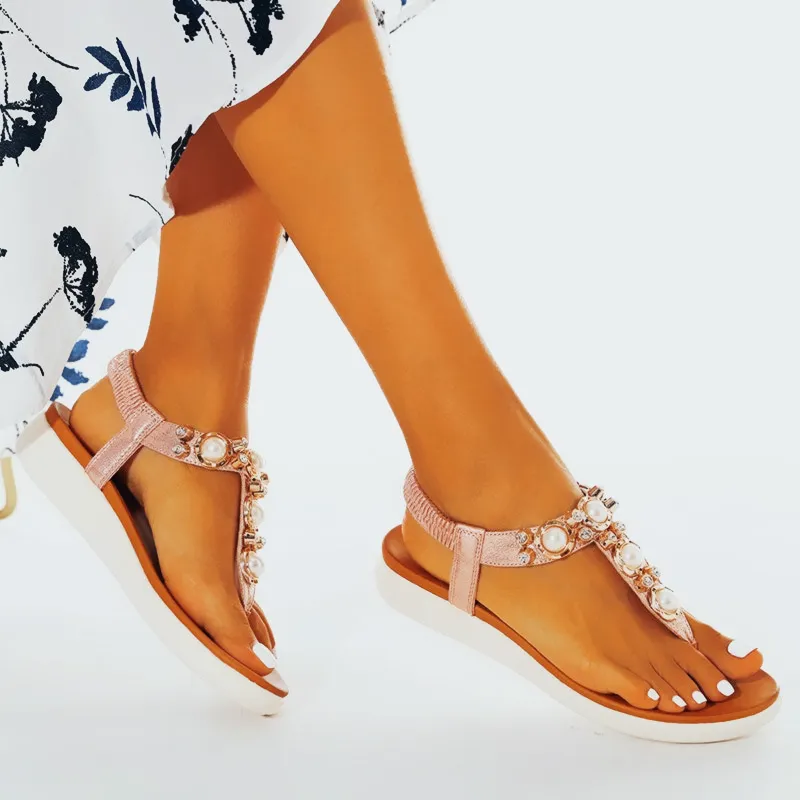 Comelyy Comfortable Pearl On Cloud Sandals