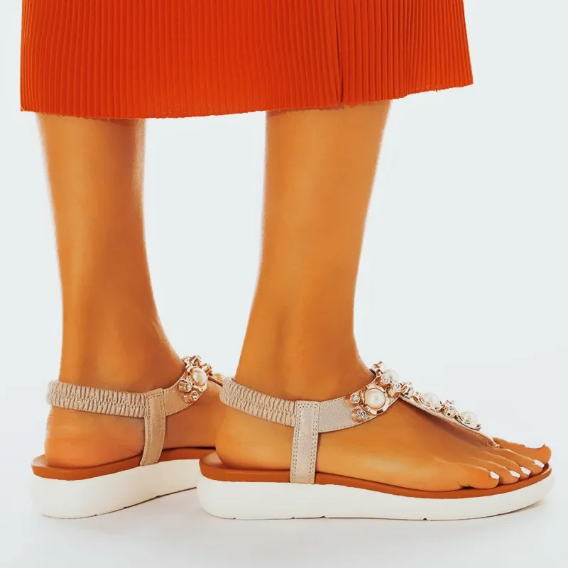Comelyy Comfortable Pearl On Cloud Sandals