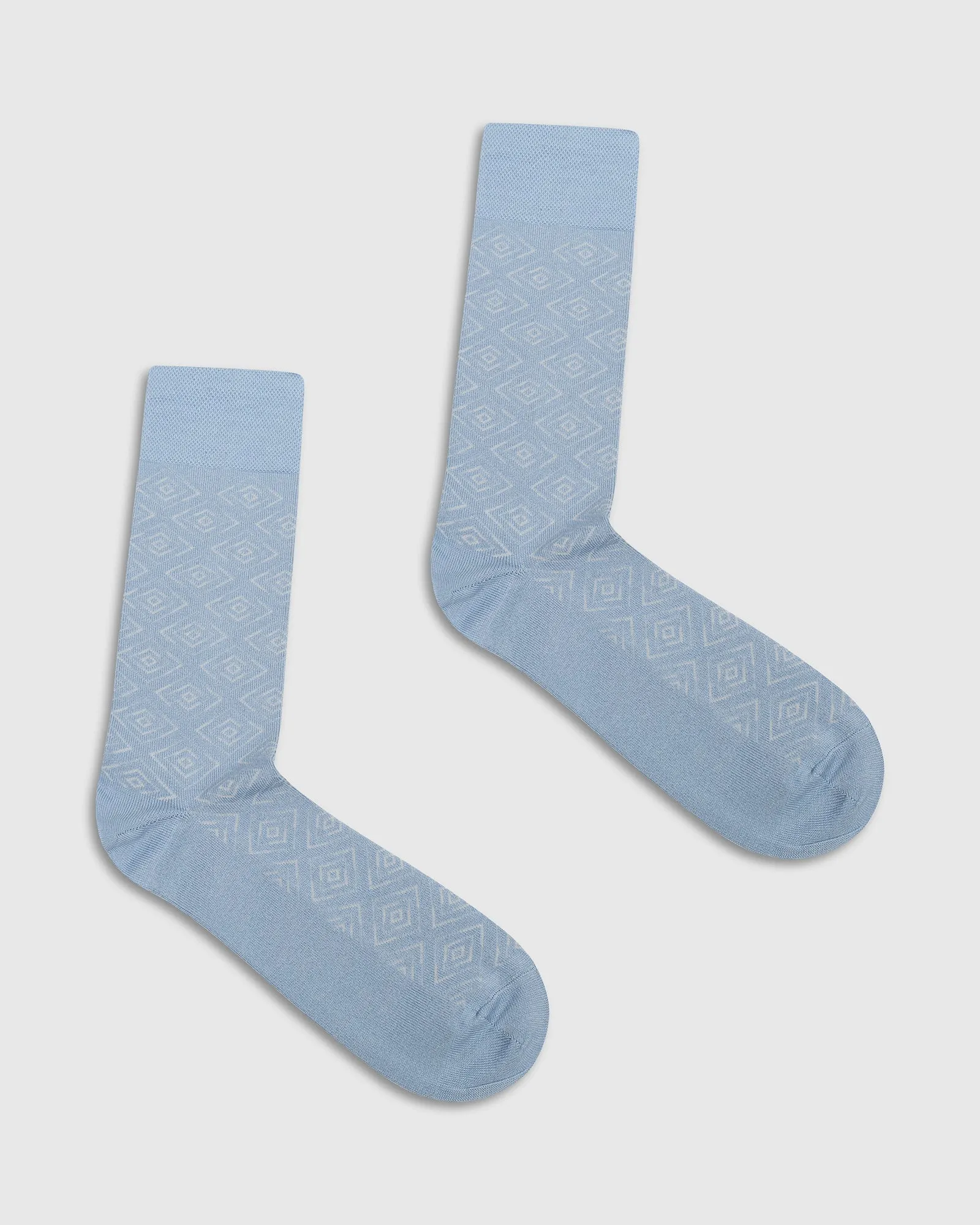 Cotton Sky Blue Jacquard Socks - Valta