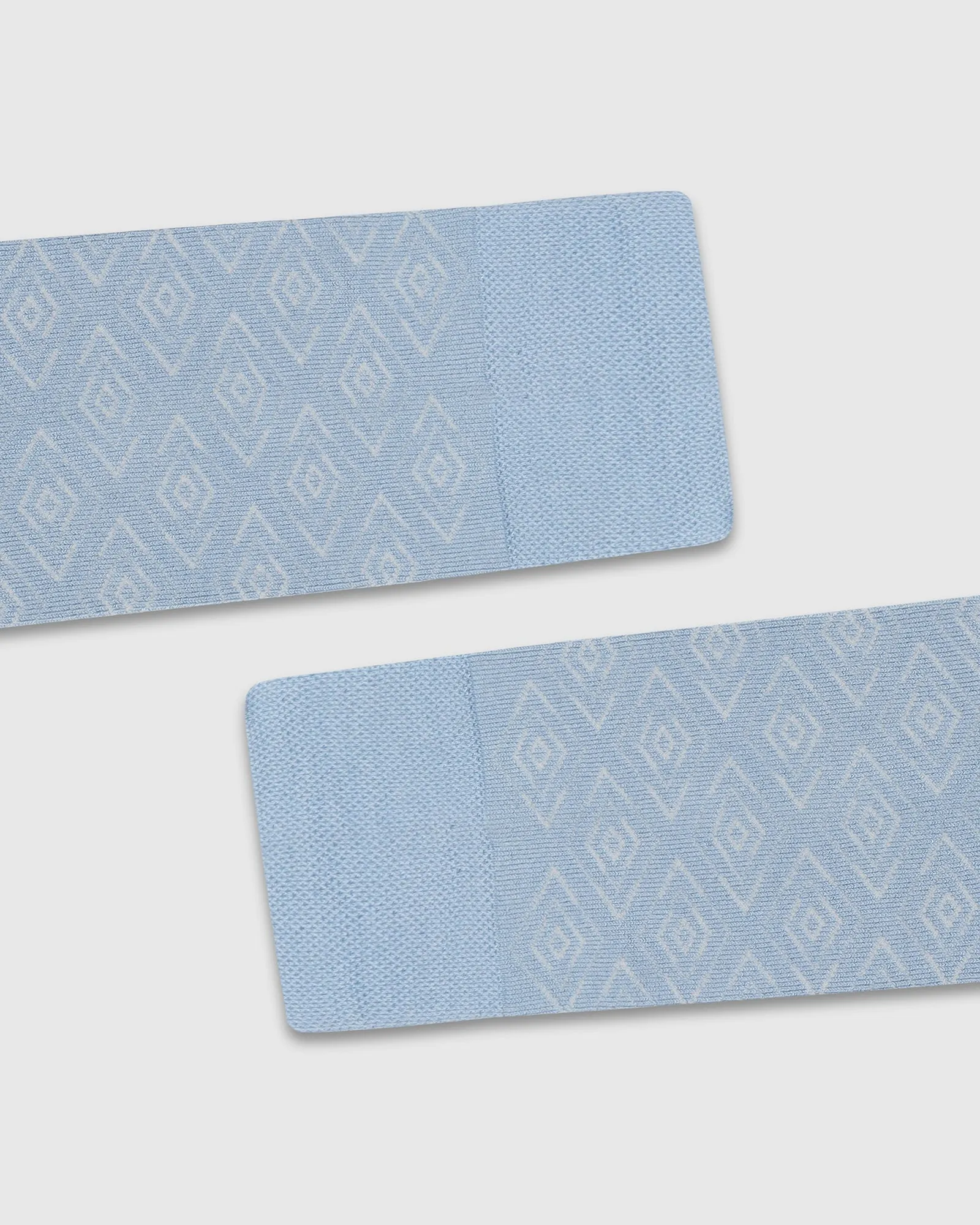 Cotton Sky Blue Jacquard Socks - Valta
