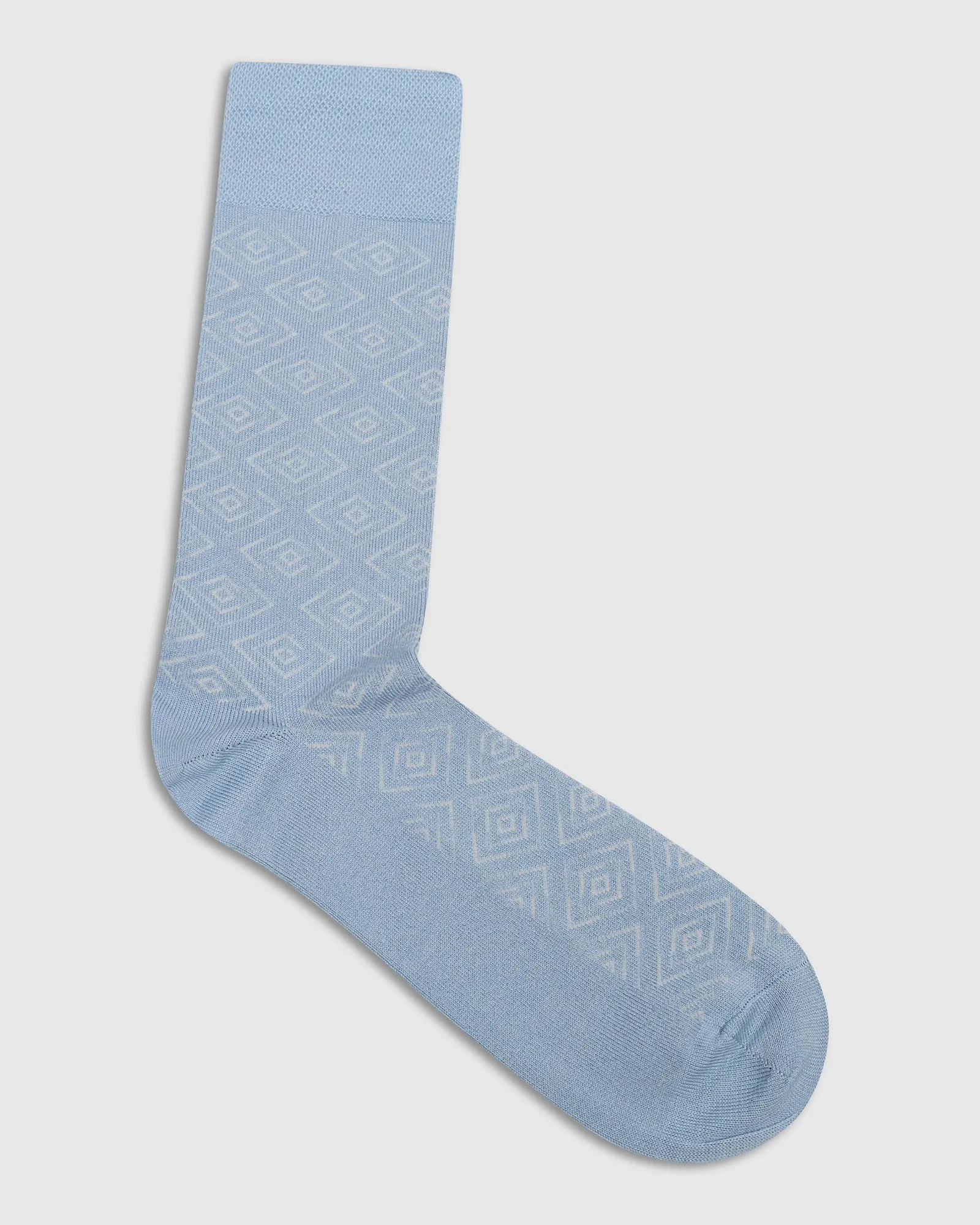 Cotton Sky Blue Jacquard Socks - Valta