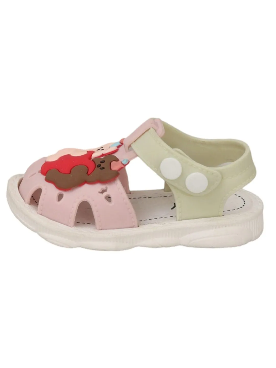 Cuddly Bear Sandals in Soft Pastels, Comfortable with Adjustable Straps For Girls