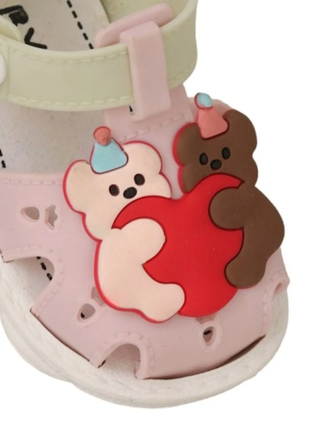 Cuddly Bear Sandals in Soft Pastels, Comfortable with Adjustable Straps For Girls