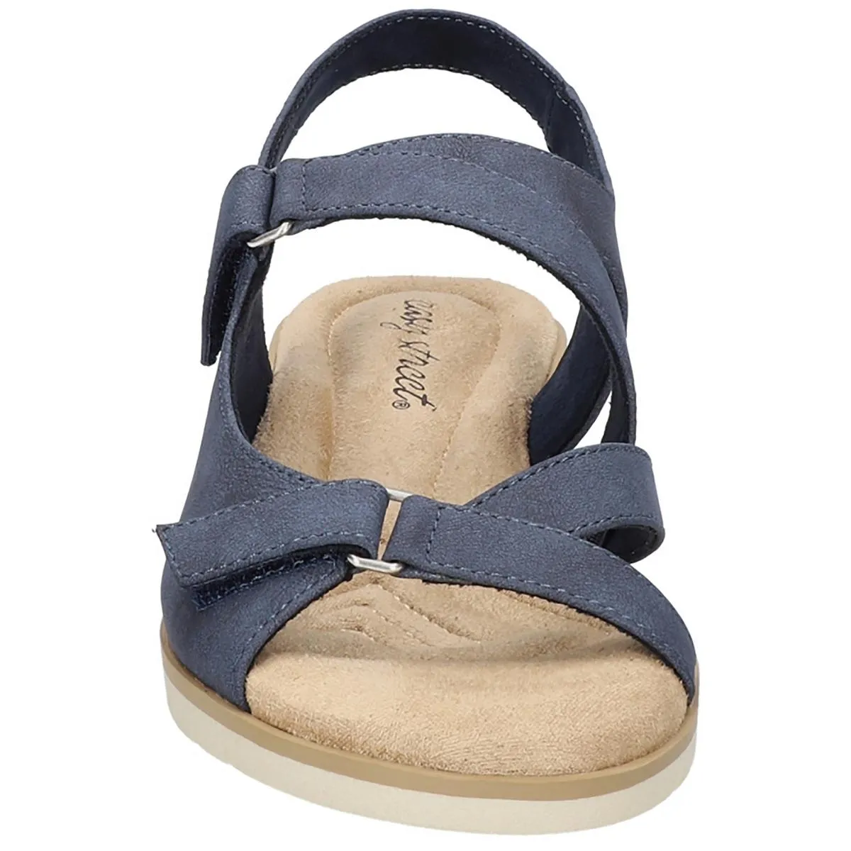 Easy Street Womens Bound Faux Suede Casual Wedge Sandals