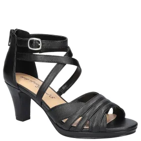 Easy Street Women's Crissa Heeled Sandal, Black, 8.5 Wide