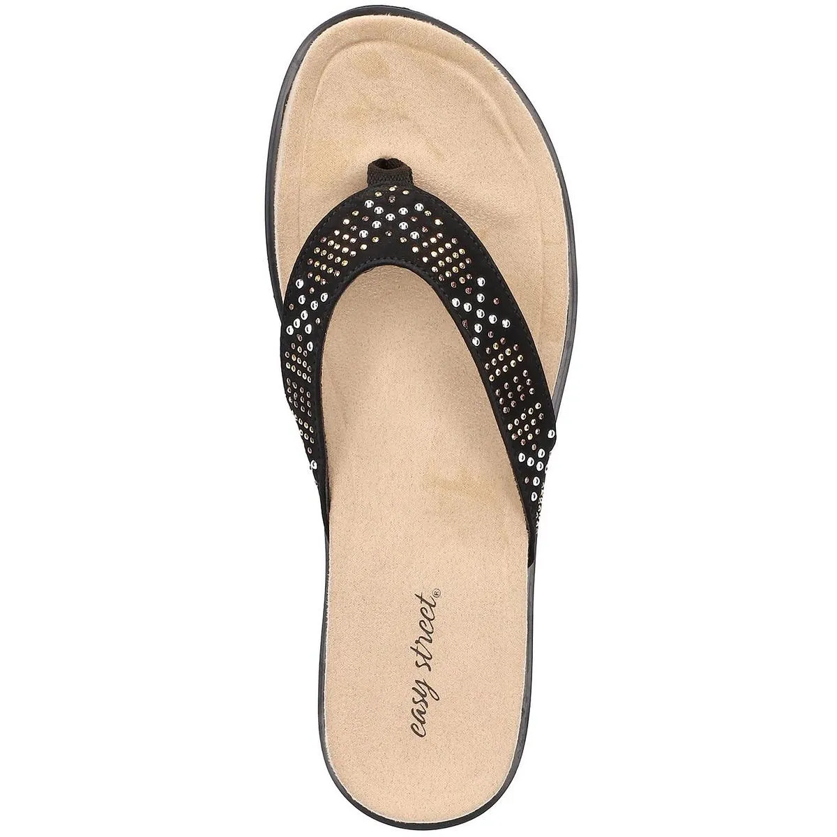 Easy Street Womens Stevie Padded Insole Open Toe Thong Sandals