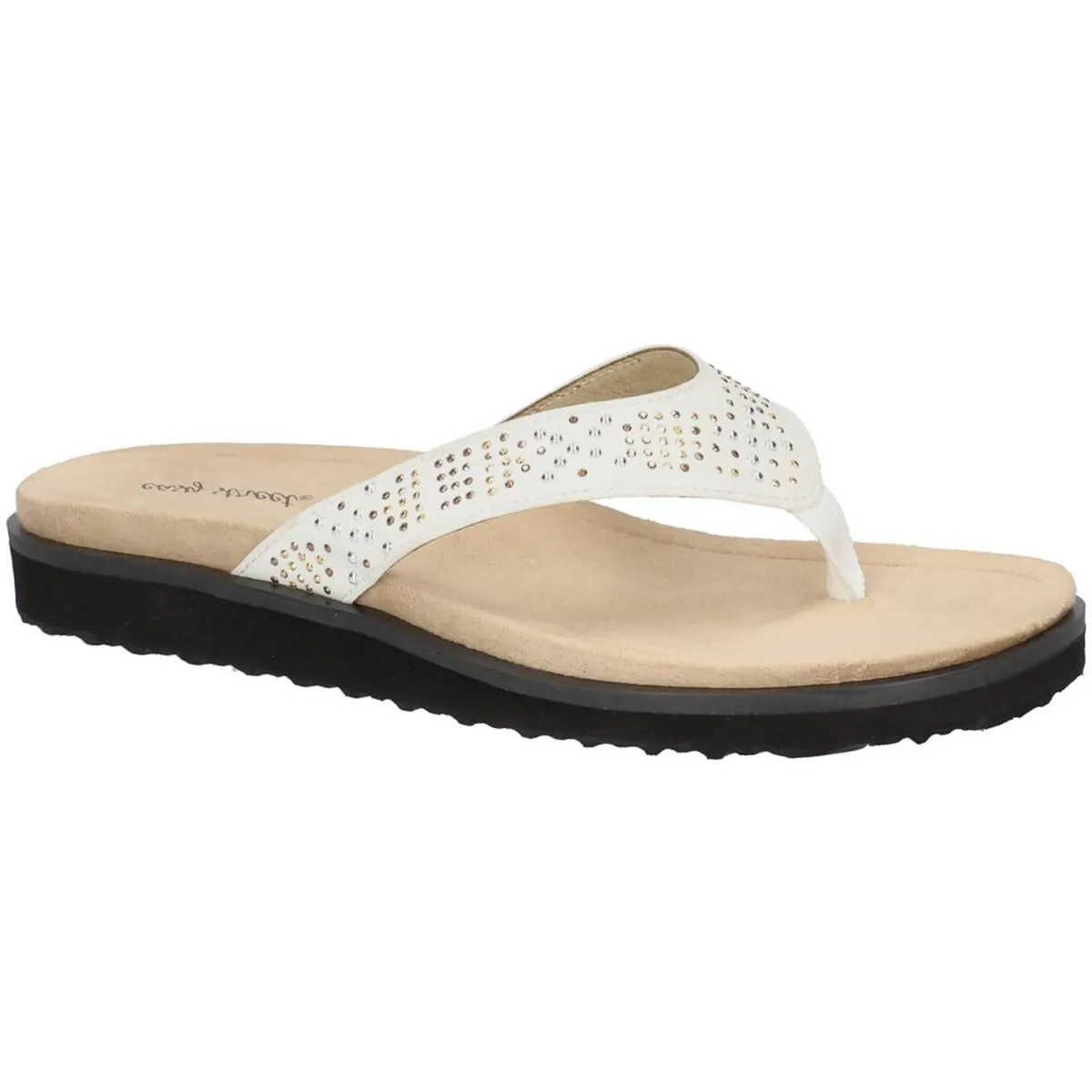 Easy Street Womens Stevie Padded Insole Open Toe Thong Sandals