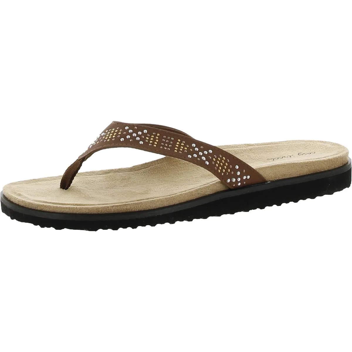 Easy Street Womens Stevie Padded Insole Open Toe Thong Sandals