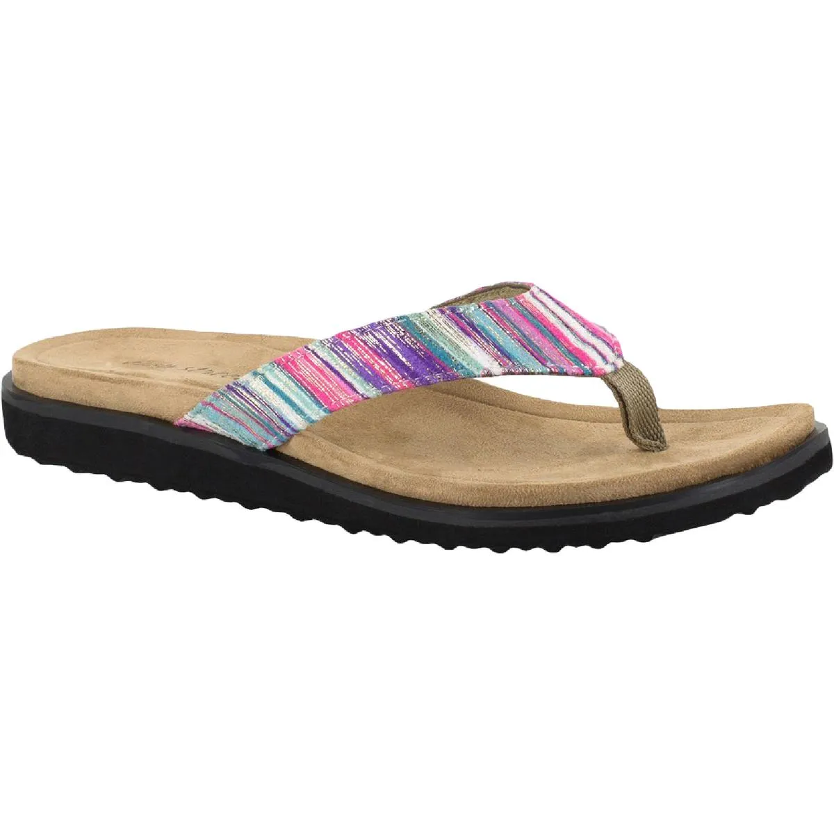 Easy Street Womens Stevie Padded Insole Open Toe Thong Sandals