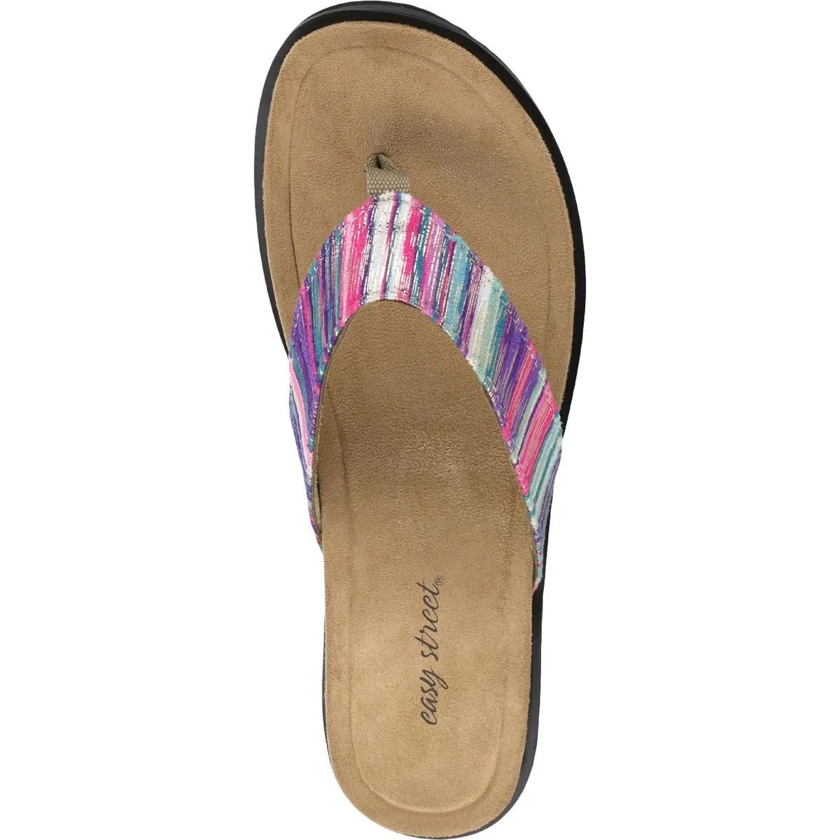 Easy Street Womens Stevie Padded Insole Open Toe Thong Sandals
