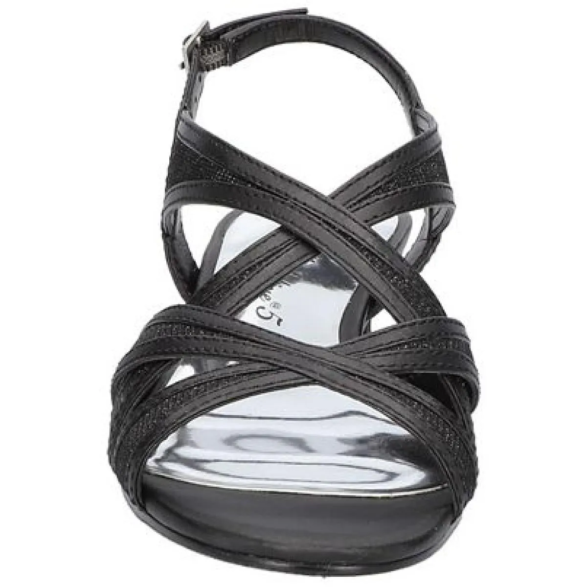 Easy Street Womens Tristen Shimmer Criss Cross Slingback Sandals
