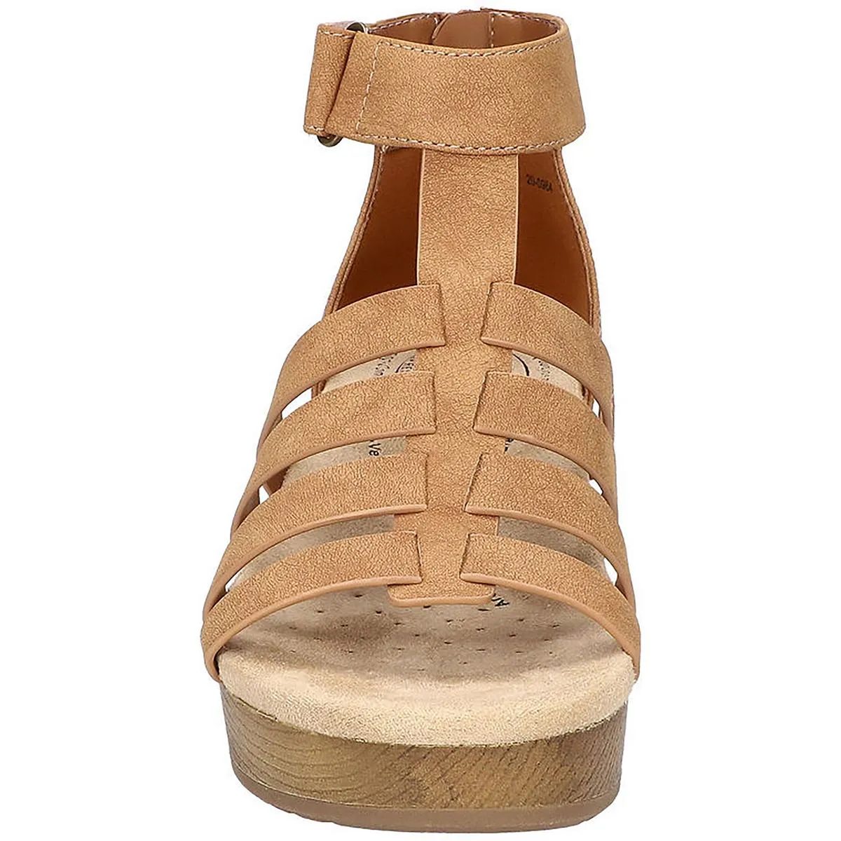 Easy Works by Easy Street Womens Runa Padded Insole Faux Suede T-Strap Sandals