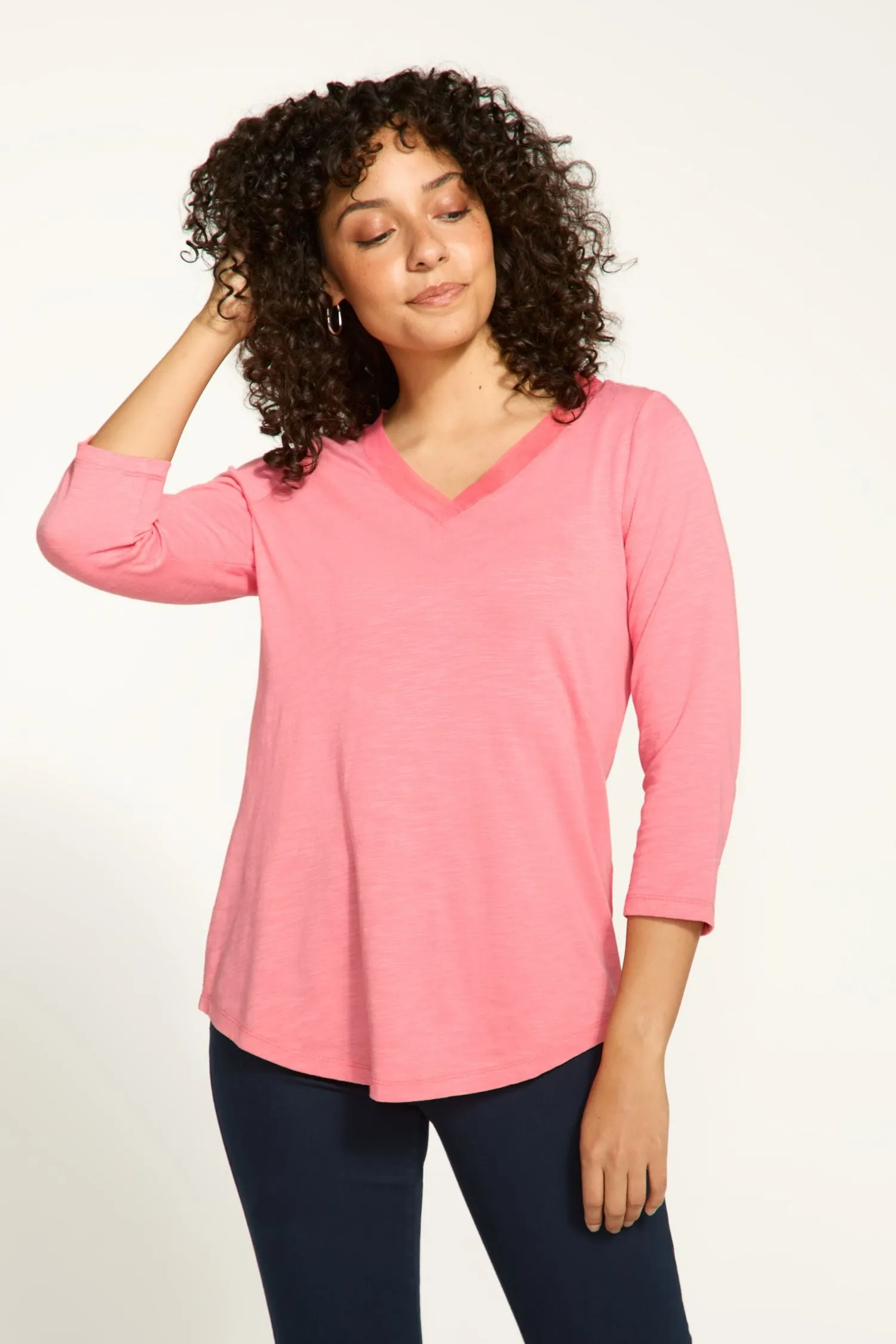 FDJ V-Neck 3/4 Sleeve Top - Style 3148476
