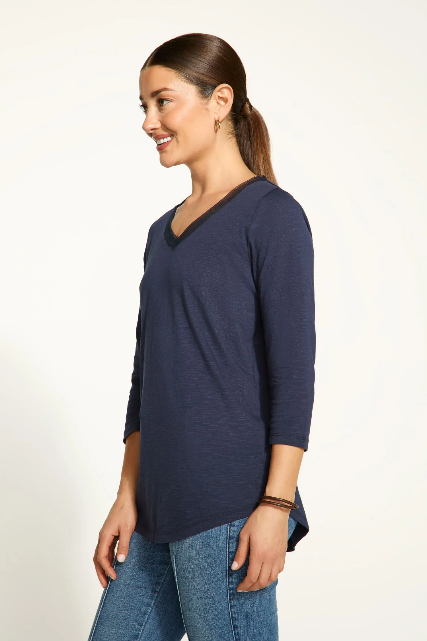 FDJ V-Neck 3/4 Sleeve Top - Style 3148476