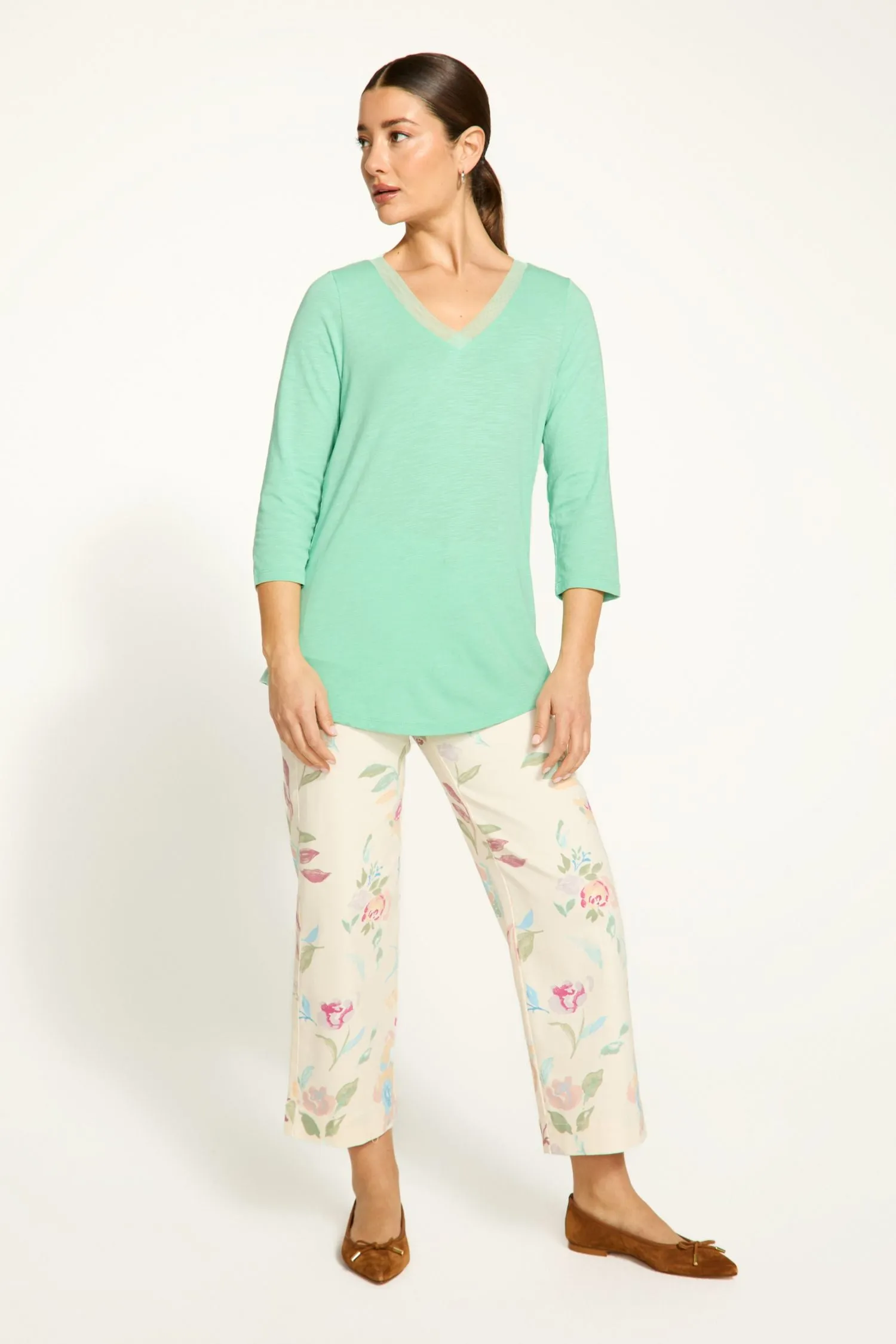 FDJ V-Neck 3/4 Sleeve Top - Style 3148476