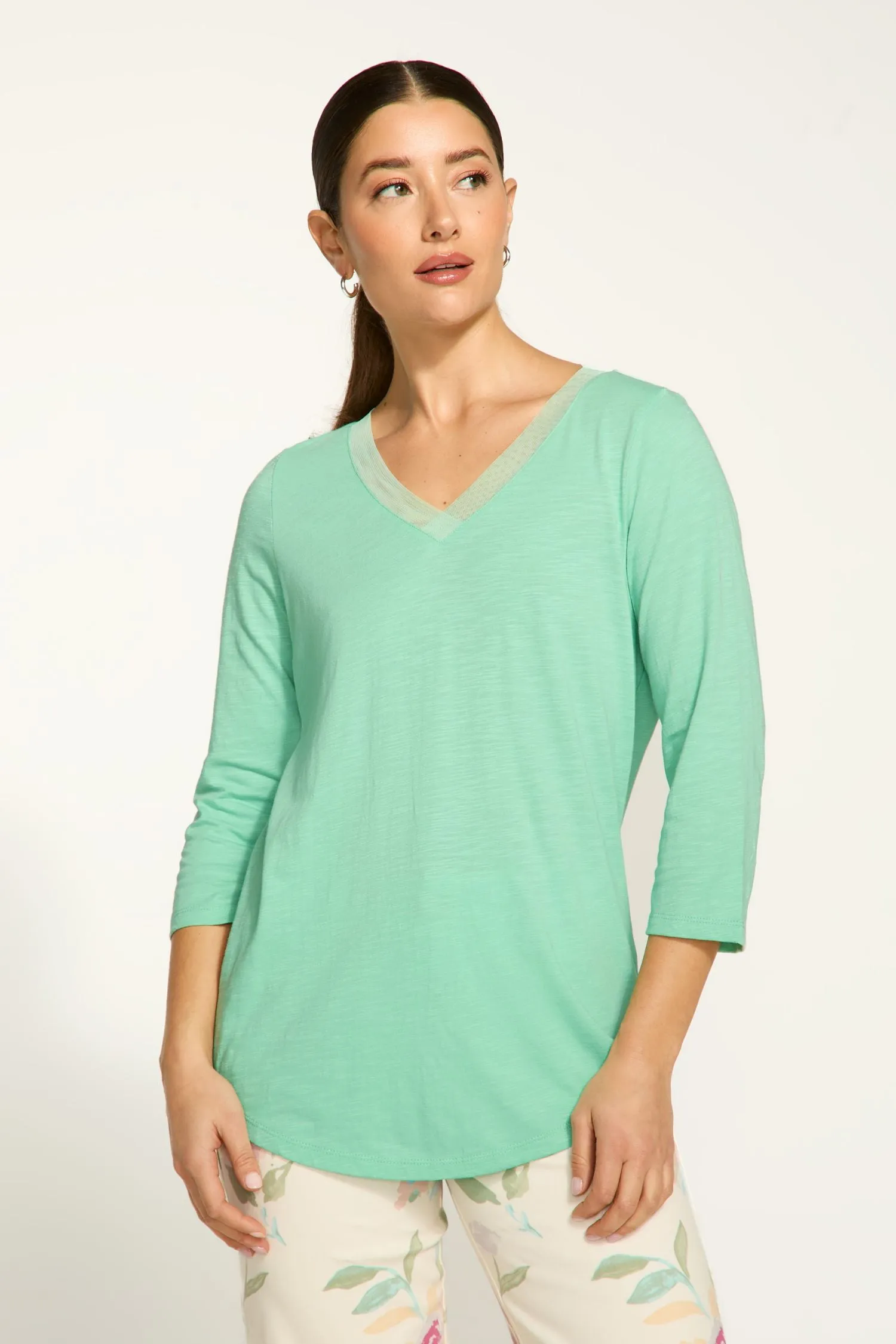 FDJ V-Neck 3/4 Sleeve Top - Style 3148476
