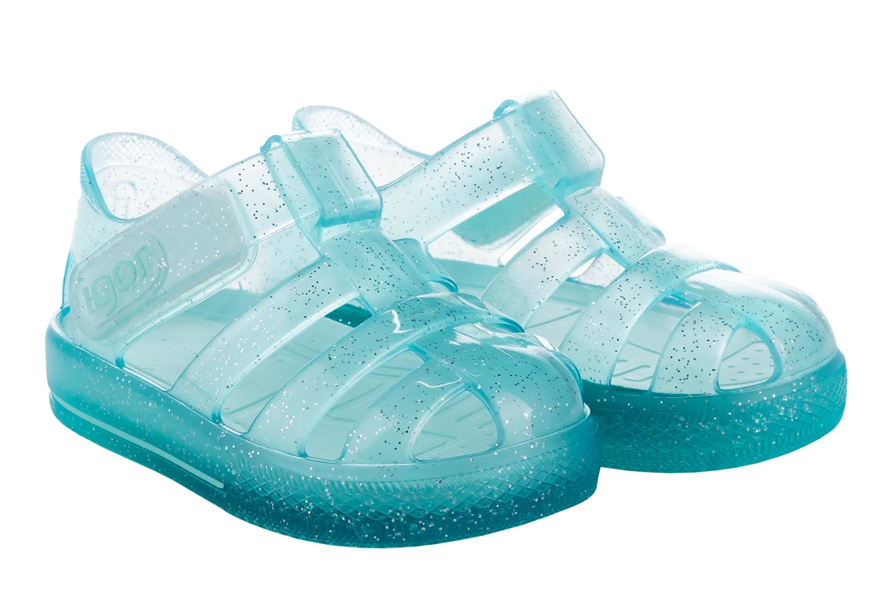 Igor S10265 Girl's Star Glitter Sandal - Aguamarina