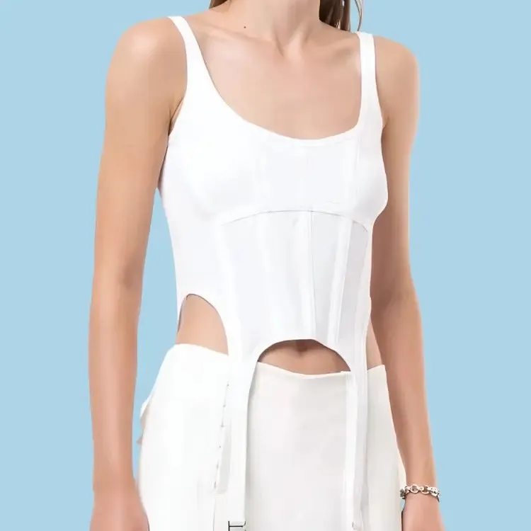 Knitted ribbed pothook Tank Top
