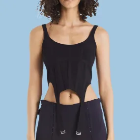 Knitted ribbed pothook Tank Top