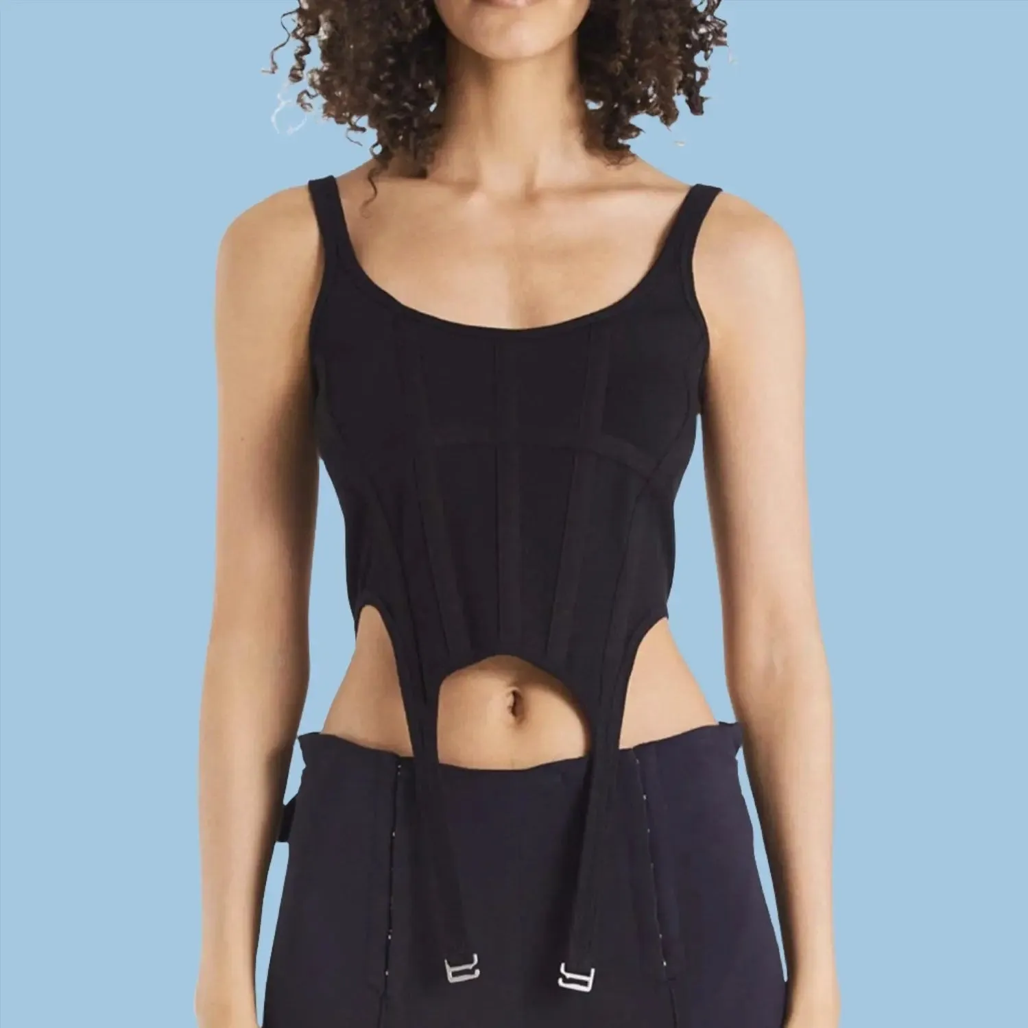 Knitted ribbed pothook Tank Top