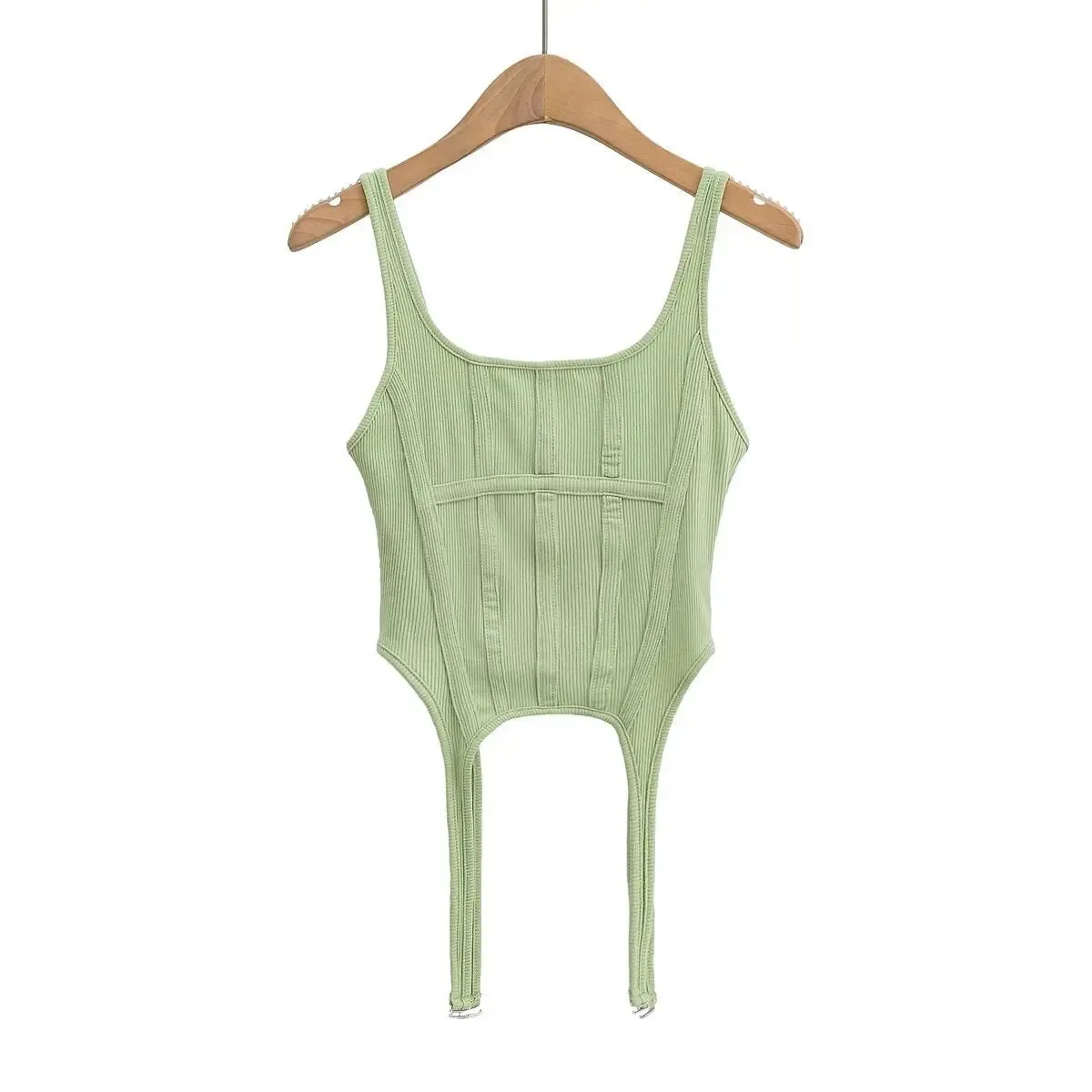 Knitted ribbed pothook Tank Top