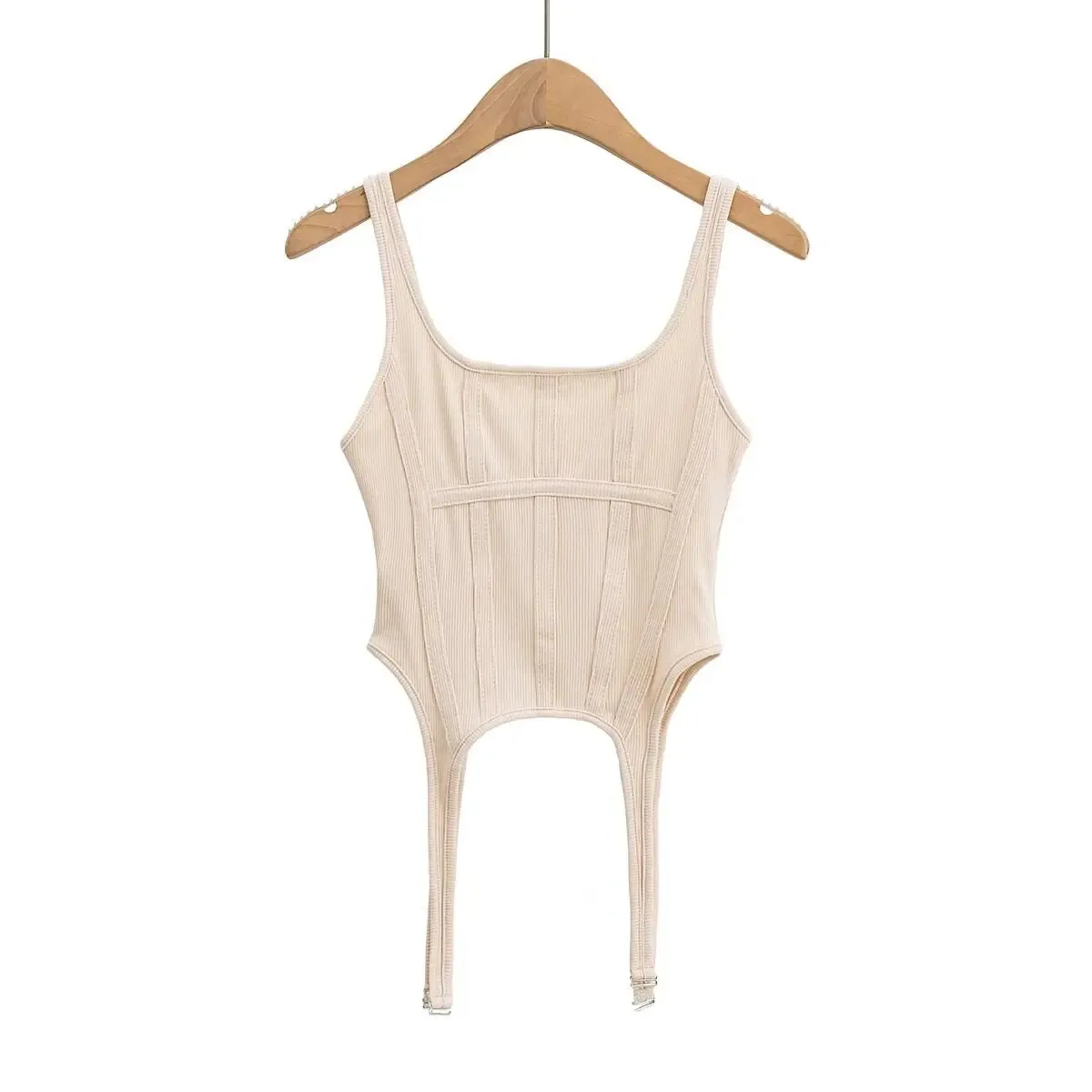 Knitted ribbed pothook Tank Top