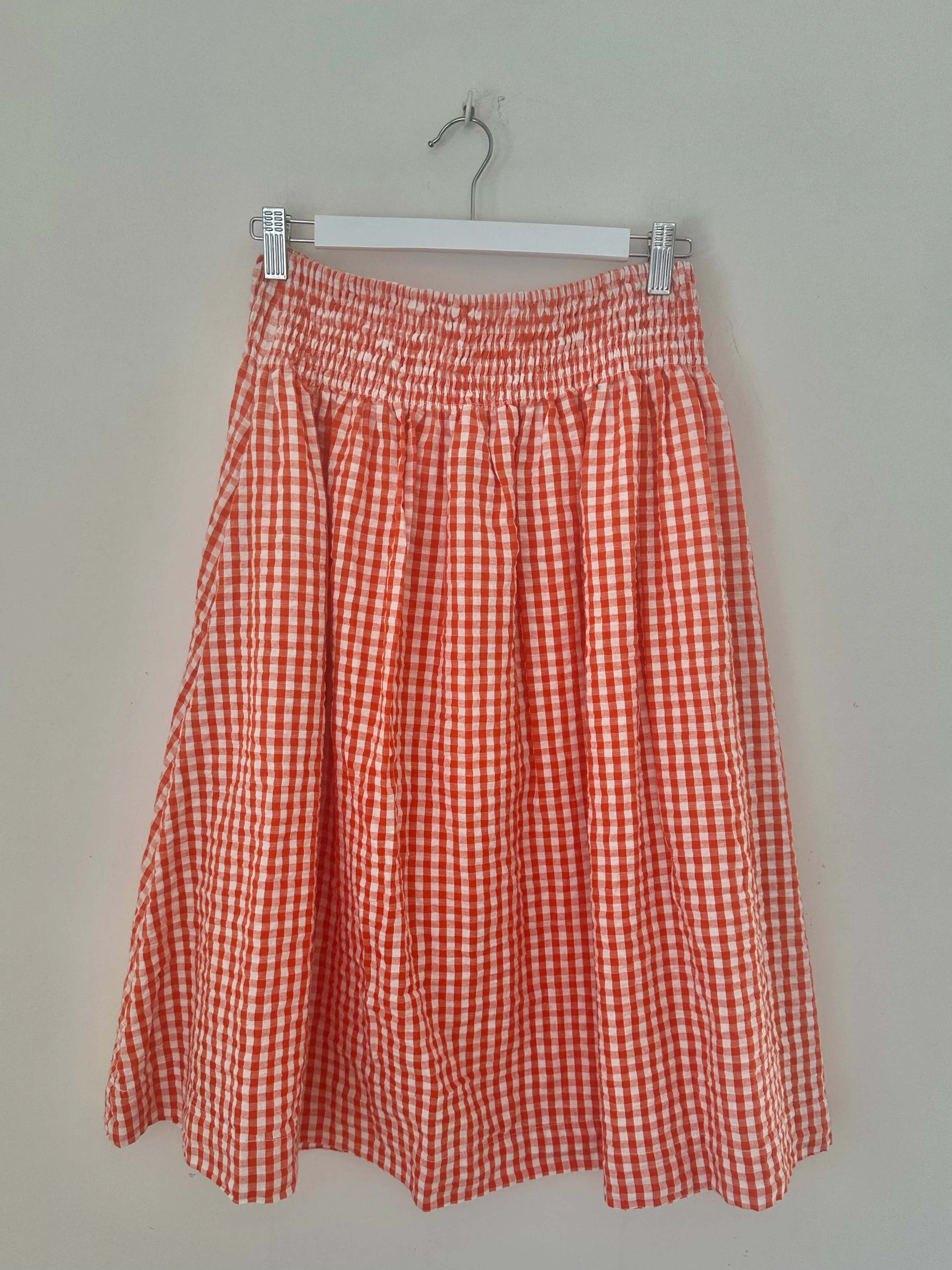 lola skirt - orange gingham