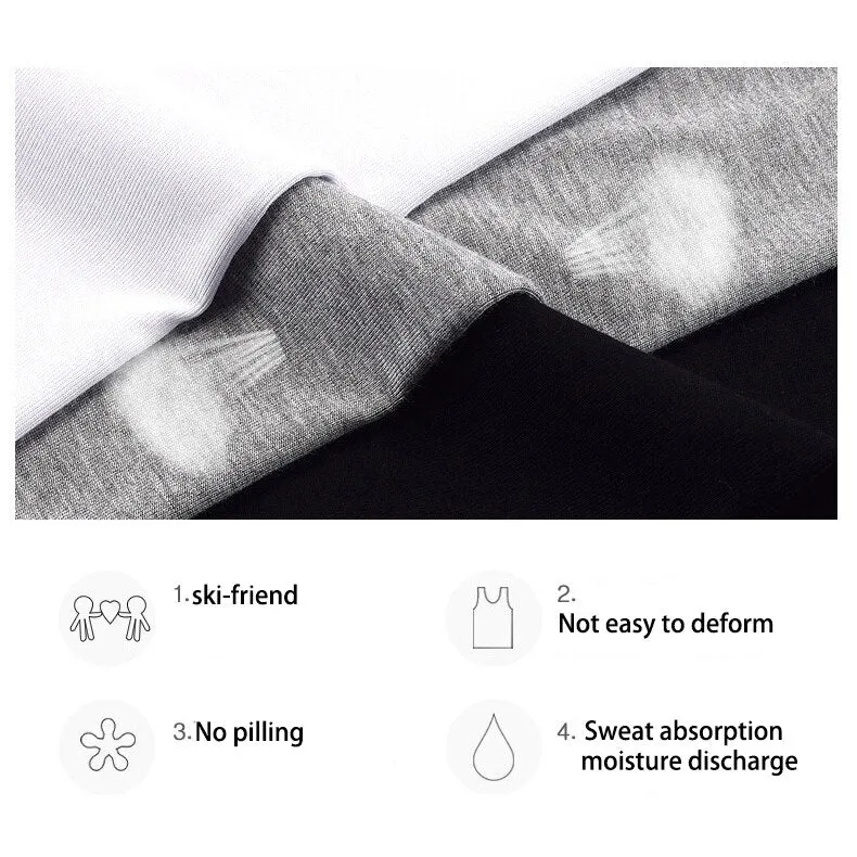 Men High Neck Long Sleeve Cotton T-shirt