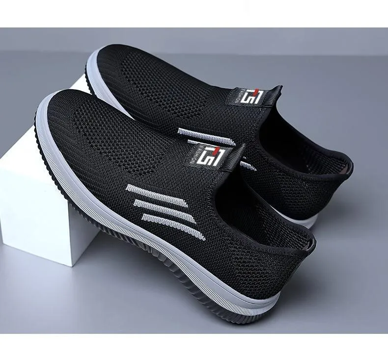 Men's Mesh Breathable Flyknit Shoes Casual Daily Running Shoes