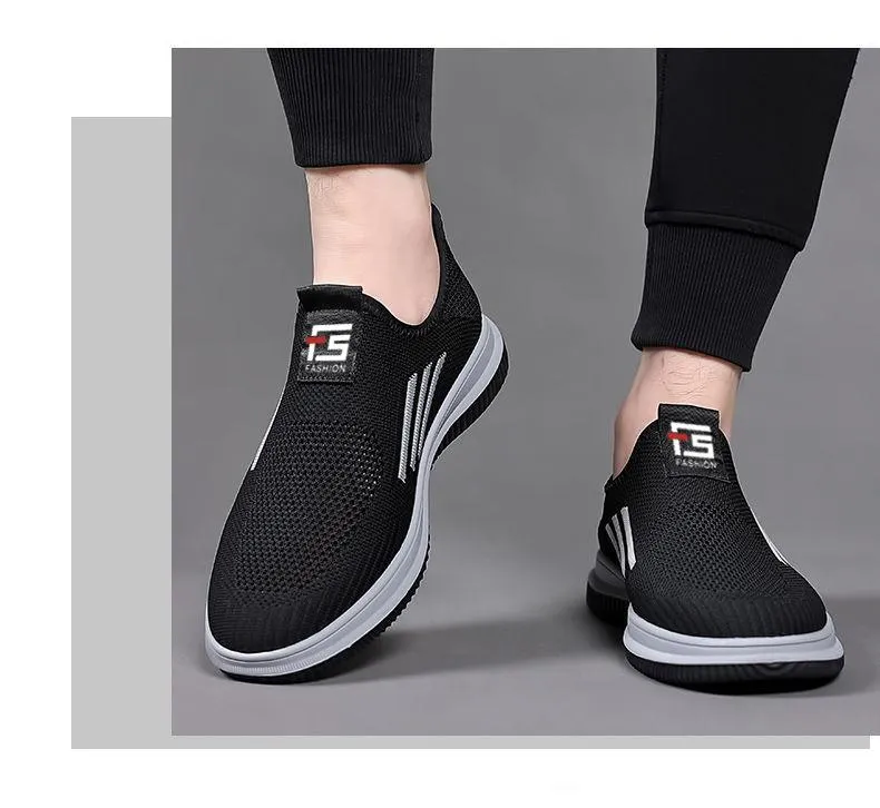 Men's Mesh Breathable Flyknit Shoes Casual Daily Running Shoes