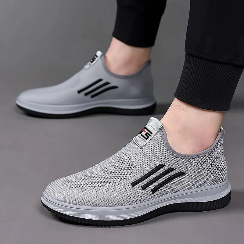 Men's Mesh Breathable Flyknit Shoes Casual Daily Running Shoes