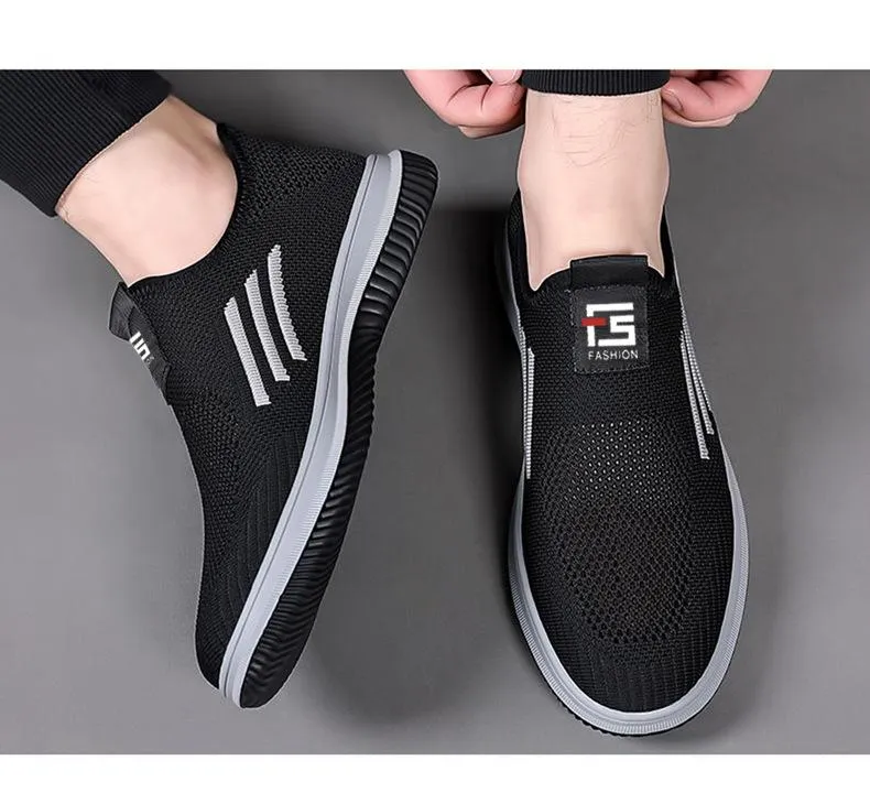 Men's Mesh Breathable Flyknit Shoes Casual Daily Running Shoes