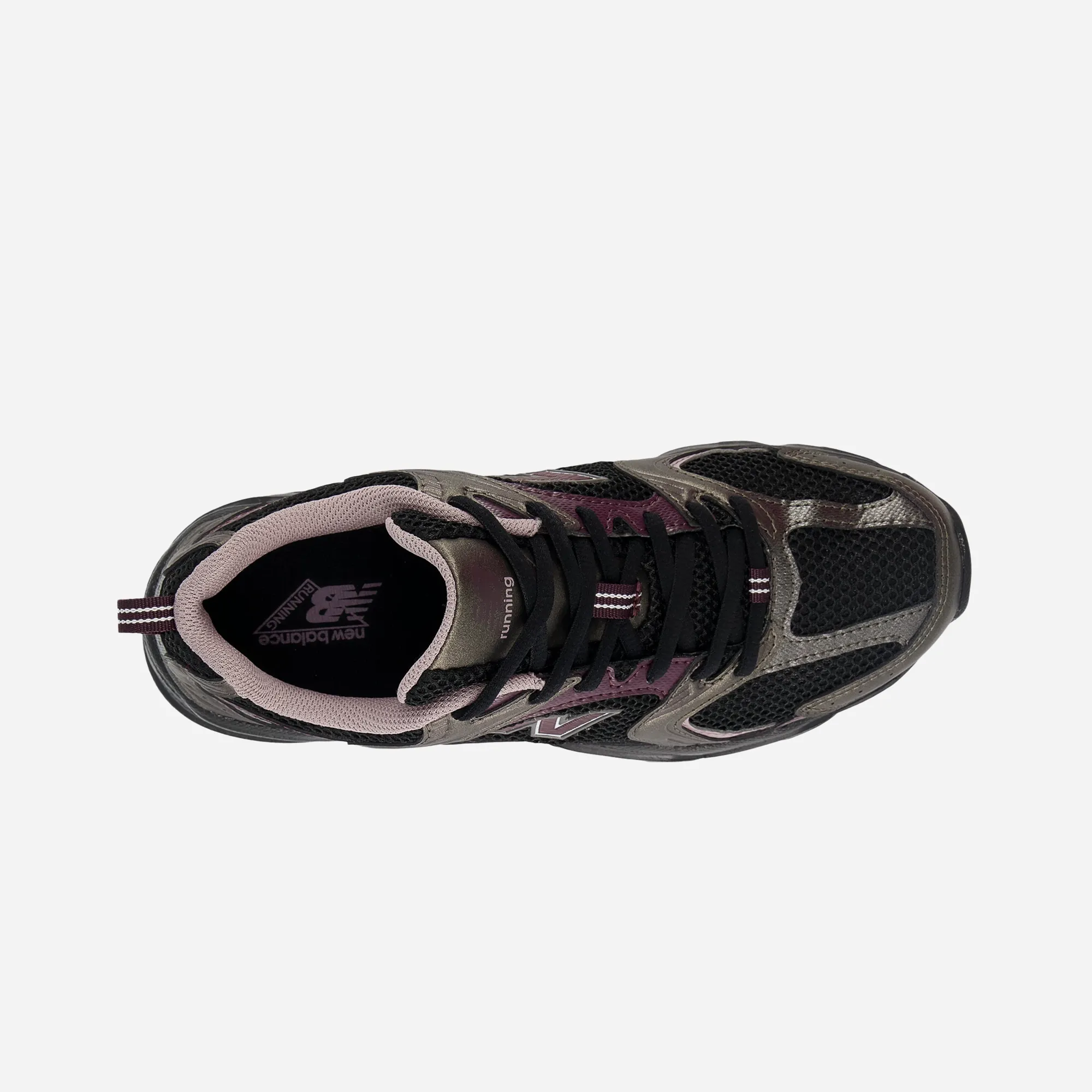 New Balance 530 Black Metallic Plum Brown